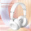 Jacenvly Wireless Bluetooth Earphones Macaron Foldable with 5