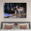 Two Wolves on River Bank Forest Wall Art Canvas Poster 4