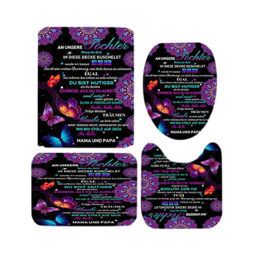 Polyester shower curtain set Valentine's Day 4-piece 1