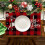 Christmas placemat cotton linen thermal table mat 4