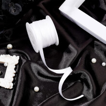 Satin Bias Tape 10mm Double Fold 12.5m White