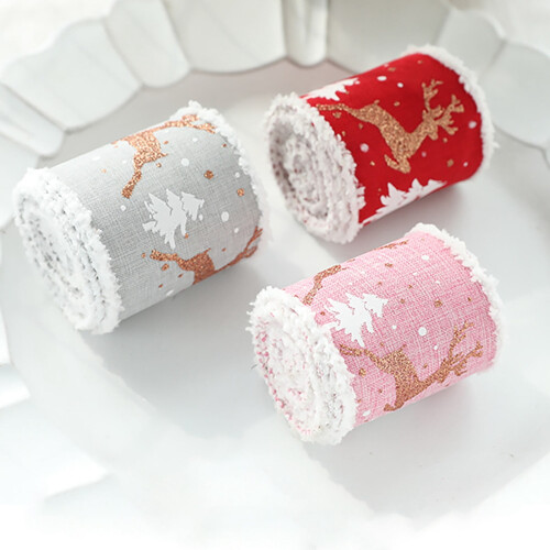 White velvet edge webbing ribbon for gift boxes 2 2