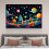 Space Scene Canvas Poster with Planets Asteroids Spaceships 4
