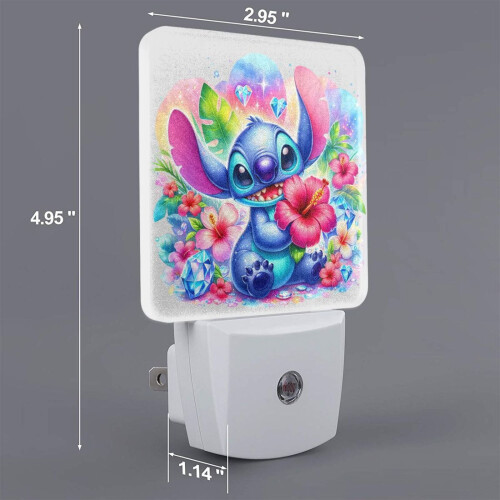 Anime Stitch Night Light Wall Plug with Dusk-to-Dawn Sensor 1