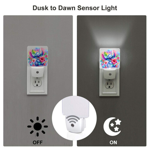 Anime Stitch Night Light Wall Plug with Dusk-to-Dawn Sensor 2