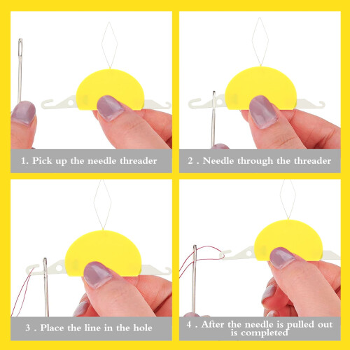 Threader Sewing Tool 3-in-1 Yellow 2 pcs 2