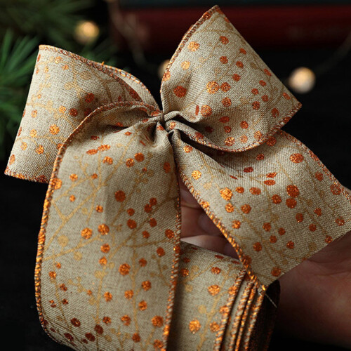 Christmas red fruit webbing ribbon 25mm x 3m 2