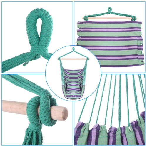 Foldable Hammock Chair with Pillows, 250 lbs Capacity 1