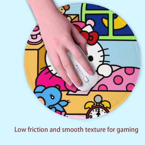 Hello Kitty animated mouse pad round non-slip desk pad 1