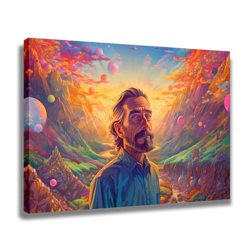 Bearded Man Valley Sunset Canvas Poster 8x12 inch 1