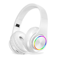 (Pure white) 2023 Bluetooth Headphone Wireless Music Headset Gamer Earphone 3 mode BT Card mode Plug