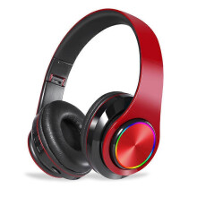 (Red Black) 2023 Bluetooth Headphone Wireless Music Headset Gamer Earphone 3 mode BT Card mode Plug