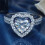 Heart Shape Full Diamond Ring Luxury Microinlaid 2 Pcs 2
