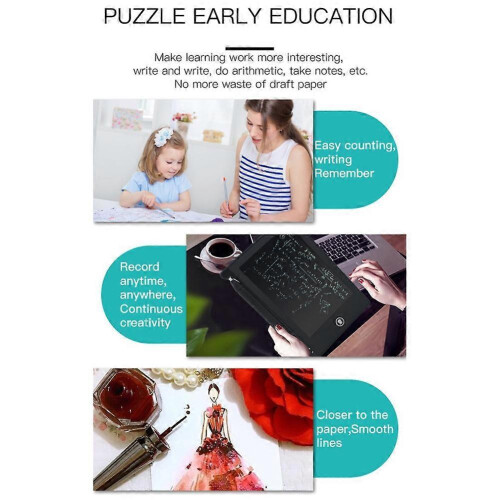 (blue) Electronic LCD Digital Writing Tablet Drawing Board Graphics Kids Gift Fun 2