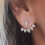 Women's waterdrop rhinestone ear jacket stud earrings 7
