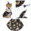 Pet Witch Hat and Cloak Set Black Gold Adjustable 4