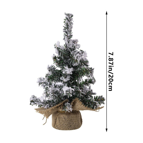Mini Christmas Tree Ornament Wooden Base Bottle Brush Pine 2