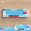 Jacenvly 68-key mechanical keyboard with blue switches and 2