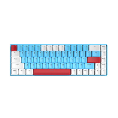 Jacenvly 68-key mechanical keyboard with blue switches and 2