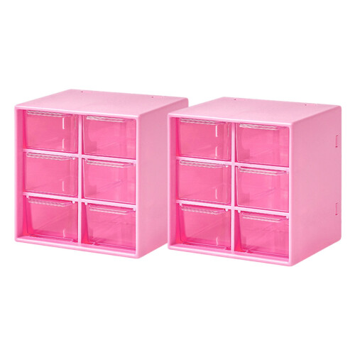 Transparent Drawer Storage Box with Leather Band 2PCS 1