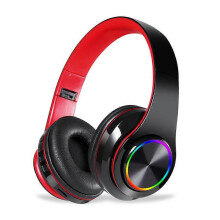 (Black Red) 2023 Bluetooth Headphone Wireless Music Headset Gamer Earphone 3 mode BT Card mode Plug