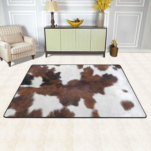 Cowhide Print Memory Foam Bath Rug 15.7 x 23.5 Inch 1