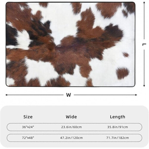 Cowhide Print Memory Foam Bath Rug 15.7 x 23.5 Inch 2