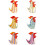 Hand Blown Glass Rooster Figurine Set 5 pcs 8