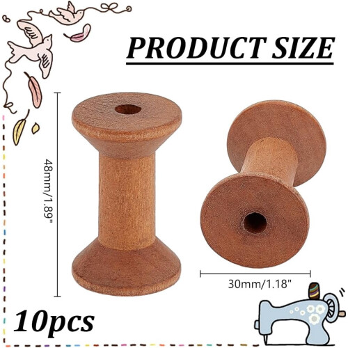 Wood Thread Spools 2 inch 10 pcs for sewing embroidery 1