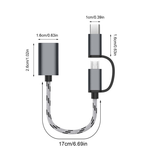 USB-C to USB 3.0 OTG Adapter with Micro-USB 2-in-1 1