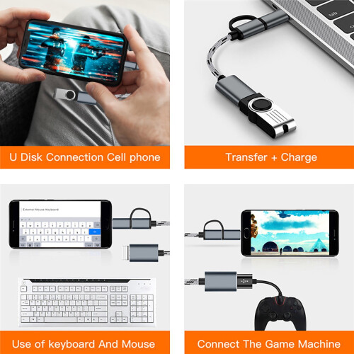 USB-C to USB 3.0 OTG Adapter with Micro-USB 2-in-1 2