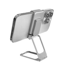 (Silver) New Upgraded Back Clip Type 360 Folding Bracket, Cell Phone Stand