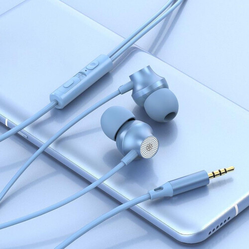 Jacenvly gaming headset in-ear subwoofer wired with mic blue 1