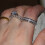 Jacenvly women's vintage white diamond silver ring set 2