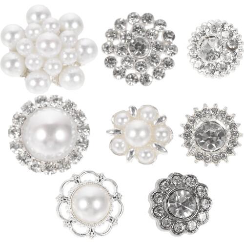 Women's Pearl Sewing Buttons Alloy 8pcs 2