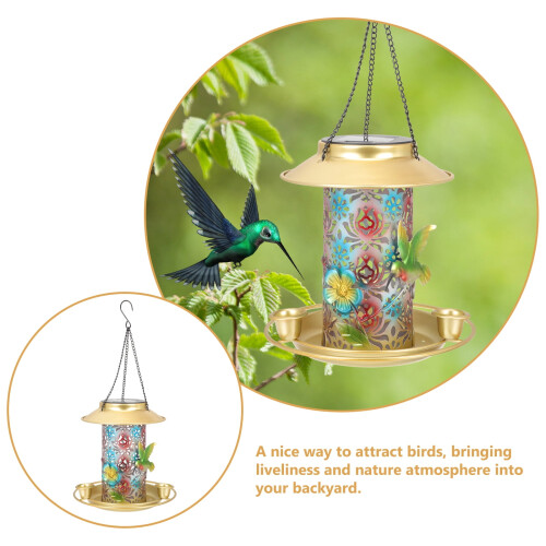 Hummingbird feeder solar-powered hanging 1 piece 1