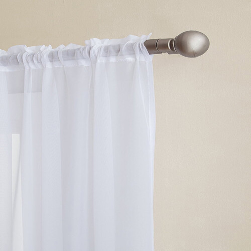 White tulle curtain set 2 pieces 2