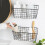 (as shown 1) Wrought Iron Kitchen Seasoning Storage Baskets Cosmetic Storage Basket Bathroom Rectangular Storage Box Wall Hanging Rack 4