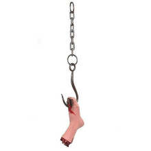 (Chain dangler) Halloween Iron Chains Hook Hand Feet Haunted House Horror Props Scary Fake Hand Hanging Ornament Halloween Party Home Decoration
