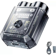 (Light grey) Mini Transparent Body Dual Head Magnetic Electric Shaver