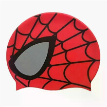 (Red) 1 pcs Kids Swim Cap Comfortable Elastic Durable Silicone Swimming Cap Cute Cartoon Design For Girls And Boys Children Youths