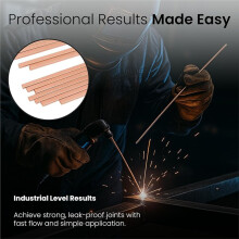 62 Pcs Brazing Rods Solder Phos Copper Brazing Alloy Flat Welding for HVAC, Refrigeration, and Industrial Applications