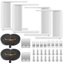 2 Set Window Air Conditioner Side Panels with Frame Adjustable Window Ac Insulation for Most 5000-20000 Btu Window Ac