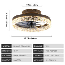 Ceiling Fans with Lights and Remote,6 Speeds and 3000K-6500K