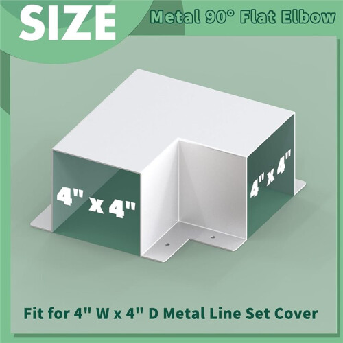 4" X 4" Metal Flat Elbow for  Set Cover, 90 Bend Protector for  Split AC Systems 1