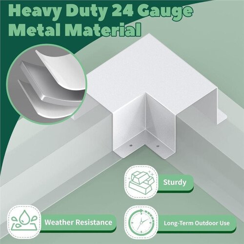4" X 4" Metal Flat Elbow for  Set Cover, 90 Bend Protector for  Split AC Systems 2