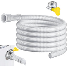 Flexible Drain Hose for Air Conditioners and Dehumidifiers - 3 Meters with Cut-to-Fit Rubber Adapter Clamp