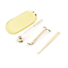 (Horn bell, Gold) Wick Trimmer Snuffer Candle Differ Tray Scissors Candle Care Kit Luxury Scented Candles Accessory