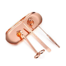 (Horn bell, Rose gold) Wick Trimmer Snuffer Candle Differ Tray Scissors Candle Care Kit Luxury Scented Candles Accessory