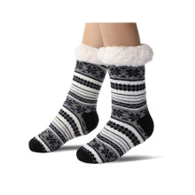 (Black Grey) 6 COLOR Ultra-thick Cashmere Slipper Home Socks, 2025 New Slipper Socks with Grips